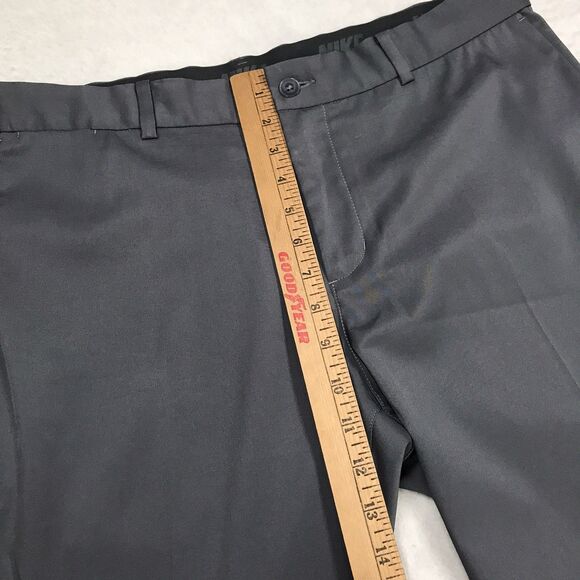 NIKE Golf Pants Men 35x28 (35/30 tag) Gray Standard Dri Fit Chino Performance - Picture 10 of 14